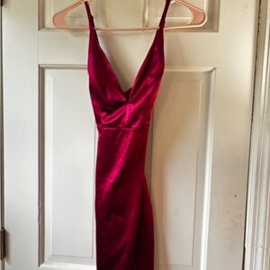 Elegant Red Satin Dress